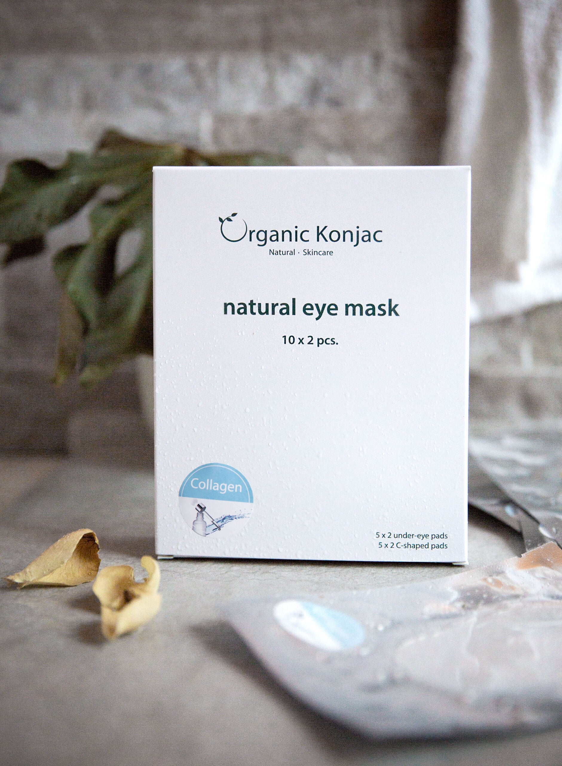 Organic Konjac Natural C-shaped Eye Mask - 1 x 2 stk.