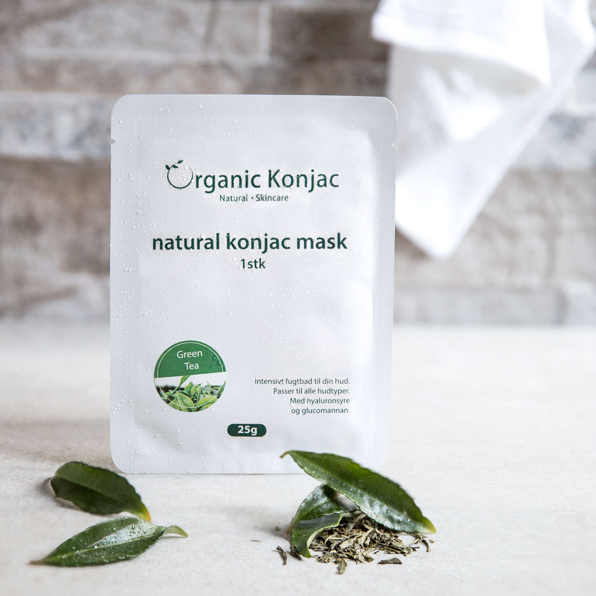 Organic Konjac Mask - Green Tea - 5 stk.