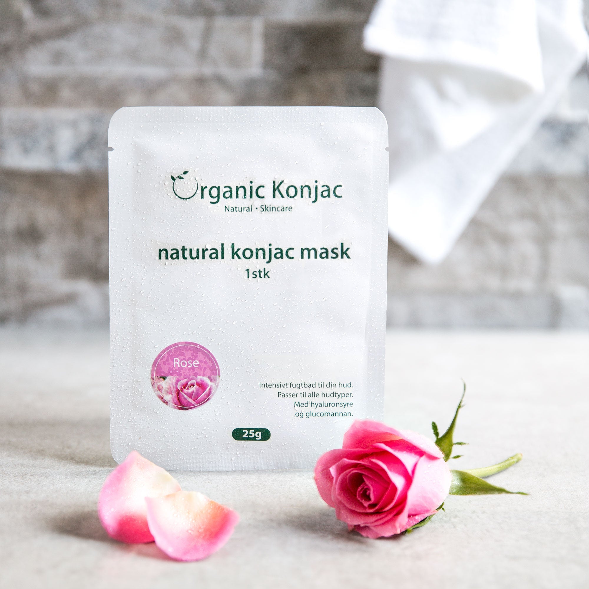 Organic Konjac Mask - Rose, 5 stk.