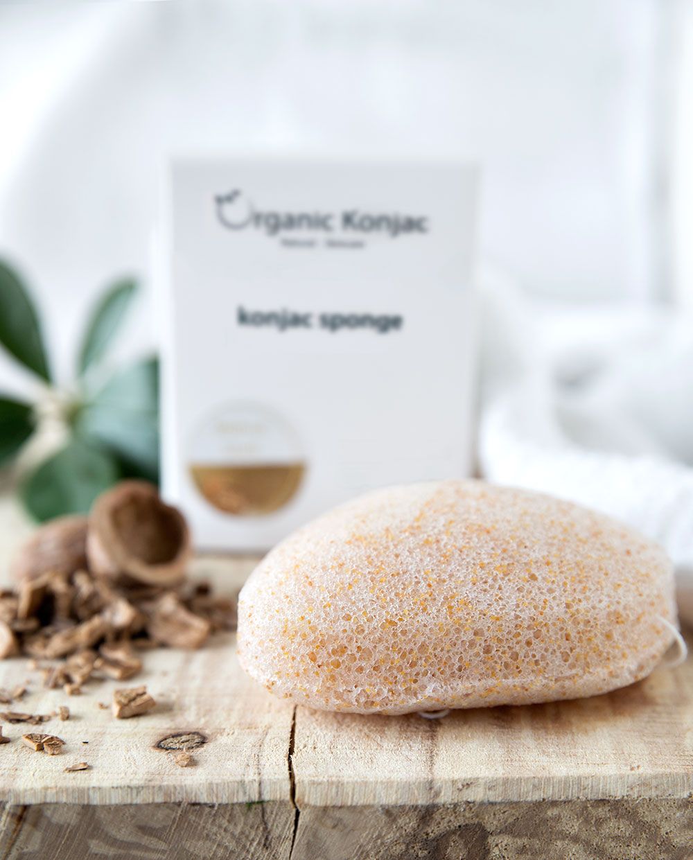 Organic Konjac Svamp Walnut Shell - Ekstra peelende